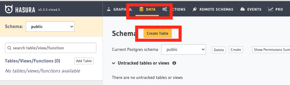 create table