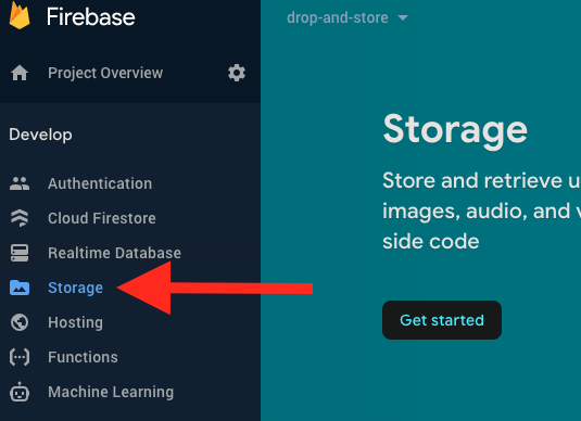 firebase menu storage